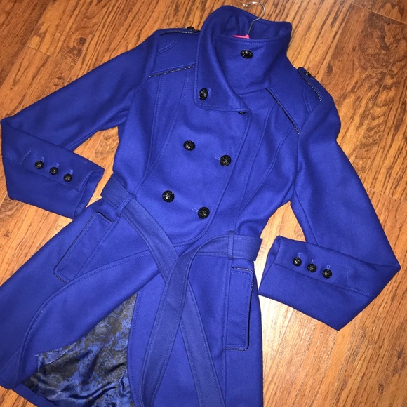 Guess Jackets & Blazers - SOLD GUESS Military Wool Blend Coat Cobalt Blue Bk